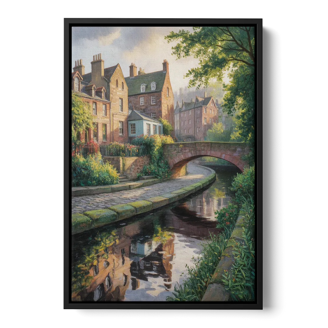 Dean Village Charm Front - Black Canvas Wall Art