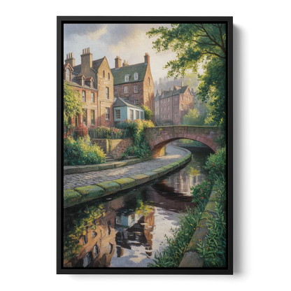 Dean Village Charm Front - Black Canvas Wall Art