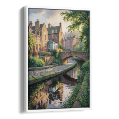 Dean Village Charm Side - White Canvas Wall Art