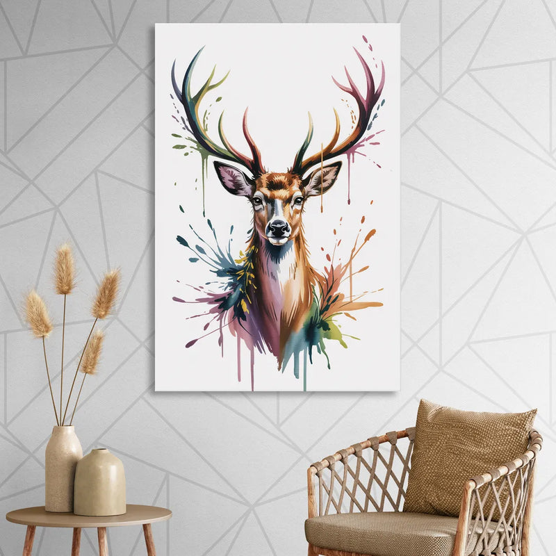 Deer Head in Profile Living Room - Canvas Wall Art