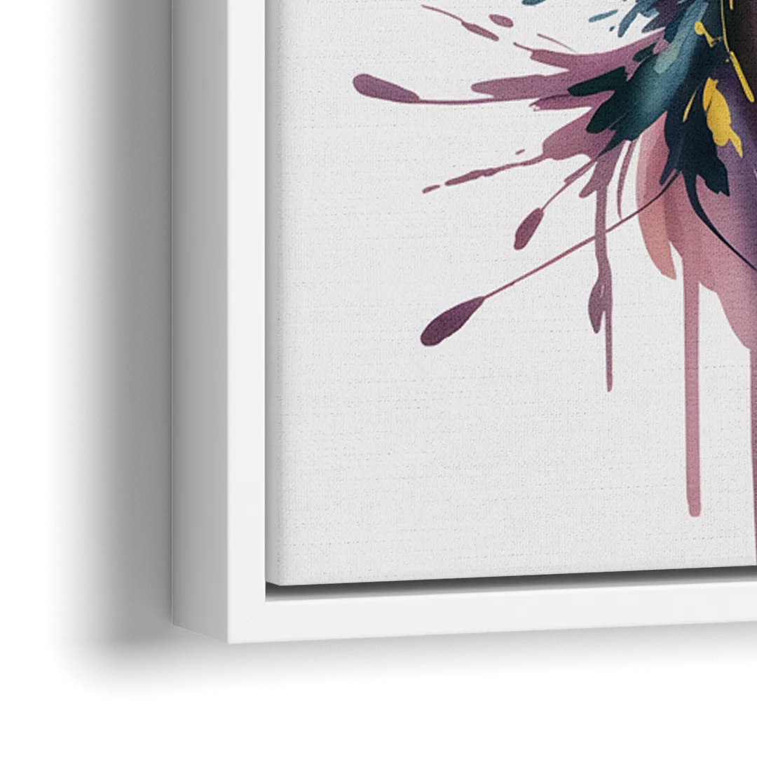 Deer Head in Profile - Close-Up White Frame Canvas