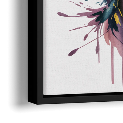 Deer Head in Profile - Close-Up Black Frame Canvas