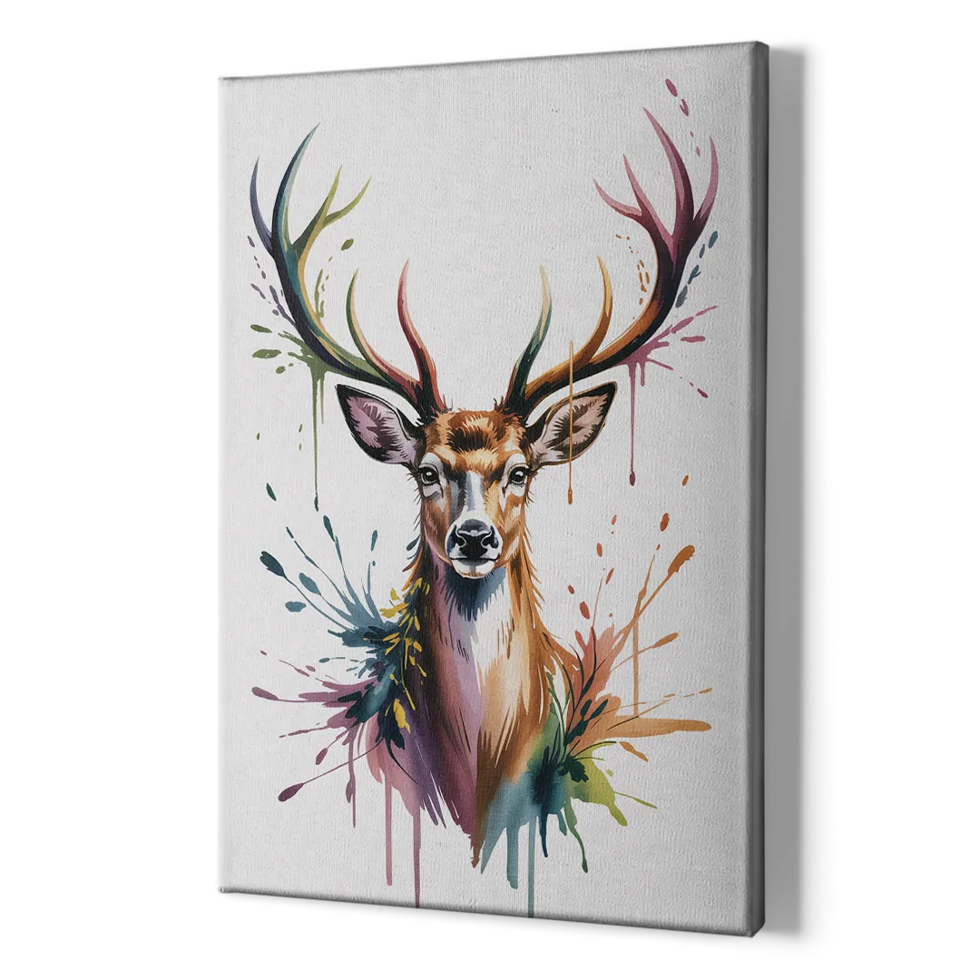 Deer Head in Profile - Canvas Print Art Sides