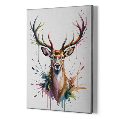 Deer Head in Profile - Canvas Print Art Sides