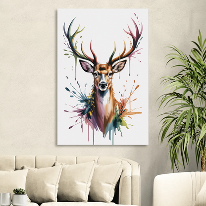 Deer Head in Profile Sitting Room - Canvas Wall Art