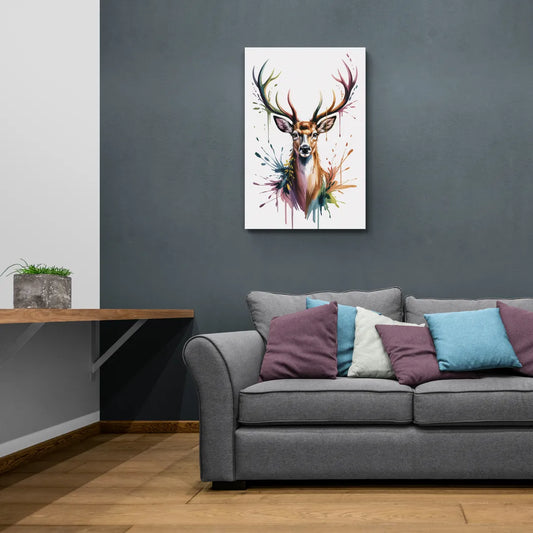 Deer Head in Profile - Canvas Wall Art Living Room