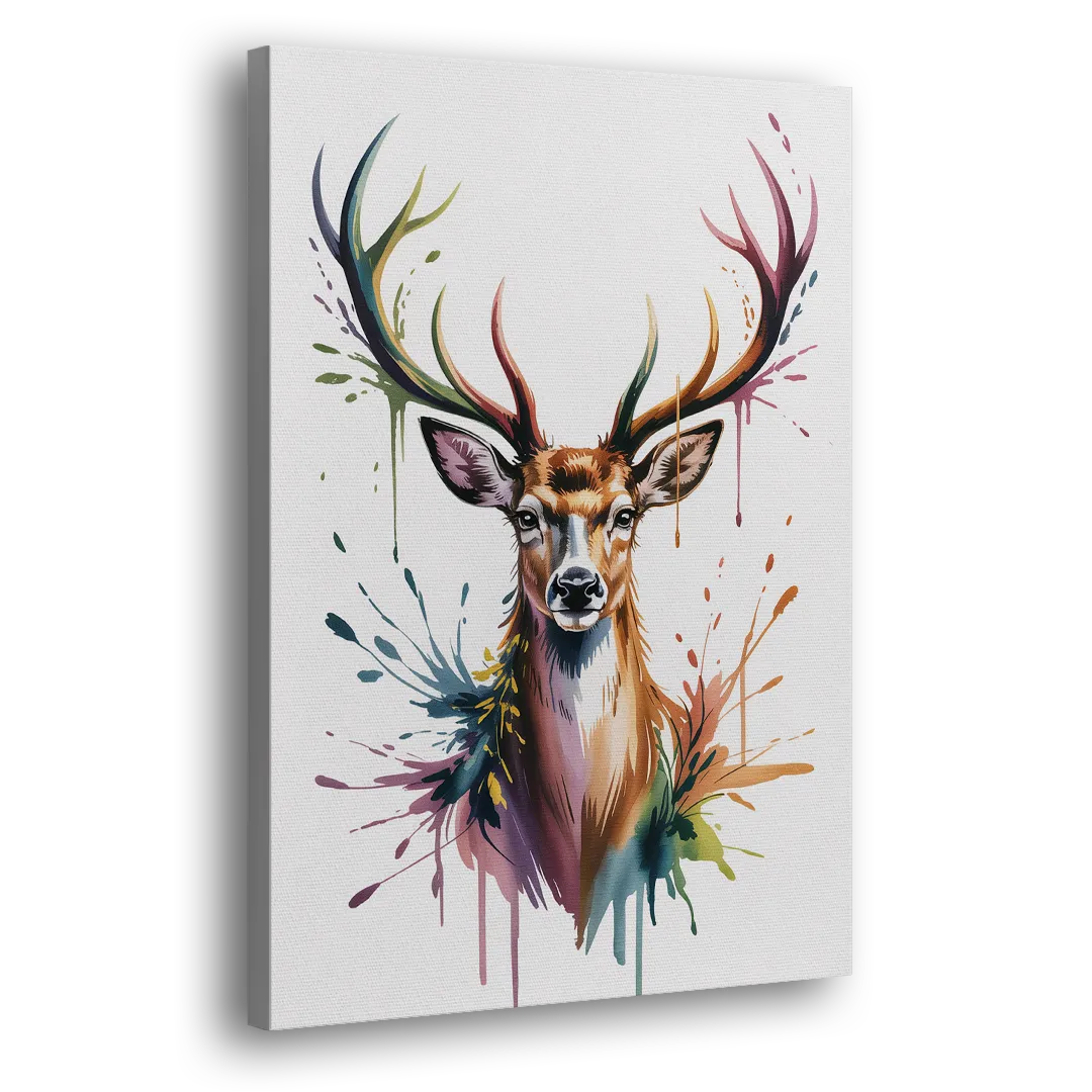 Deer Head in Profile Side - Canvas Wall Art