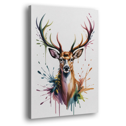 Deer Head in Profile Side - Canvas Wall Art