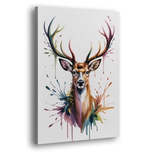Deer Head in Profile Side - Canvas Wall Art