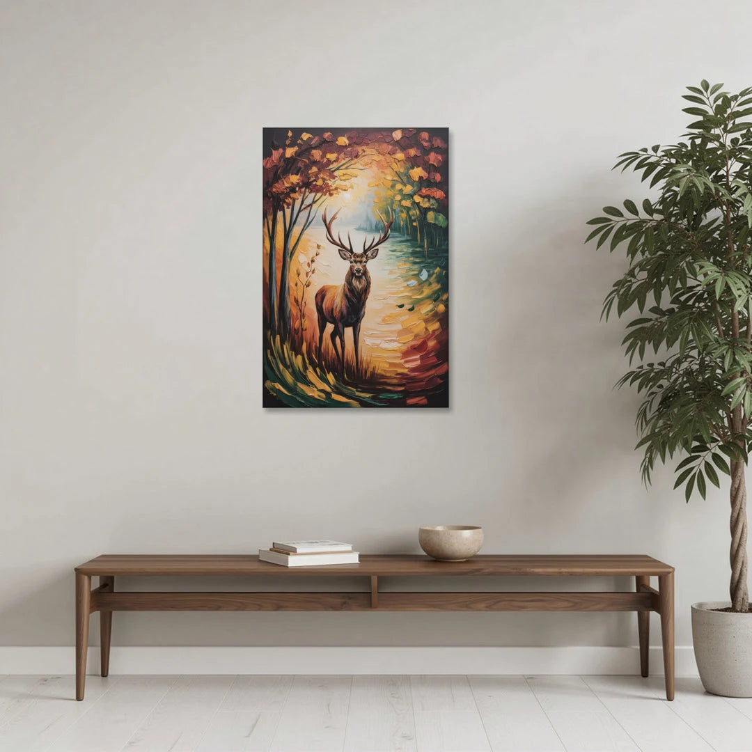 Deer Hunt in Autumn - Canvas Wall Art - Coffee Table - 24x36