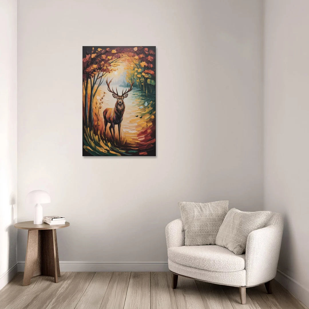 Deer Hunt in Autumn - Canvas Wall Art - Sofa - 24x36