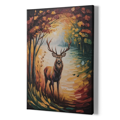 Deer Hunt in Autumn - Canvas Print Art Sides
