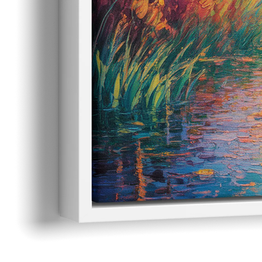 Deer in the Serene Forest - Close-Up White Frame Canvas