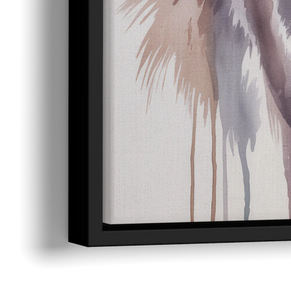 Delicate Horse Watercolor Portrait - Close-Up Black Frame Canvas