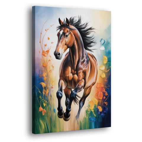 Delightful Horse Play - Canvas Wall Art - Side