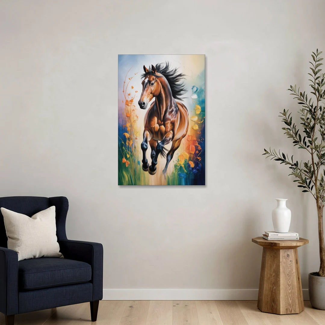 Delightful Horse Play - Canvas Wall Art - Sofa - 24x36