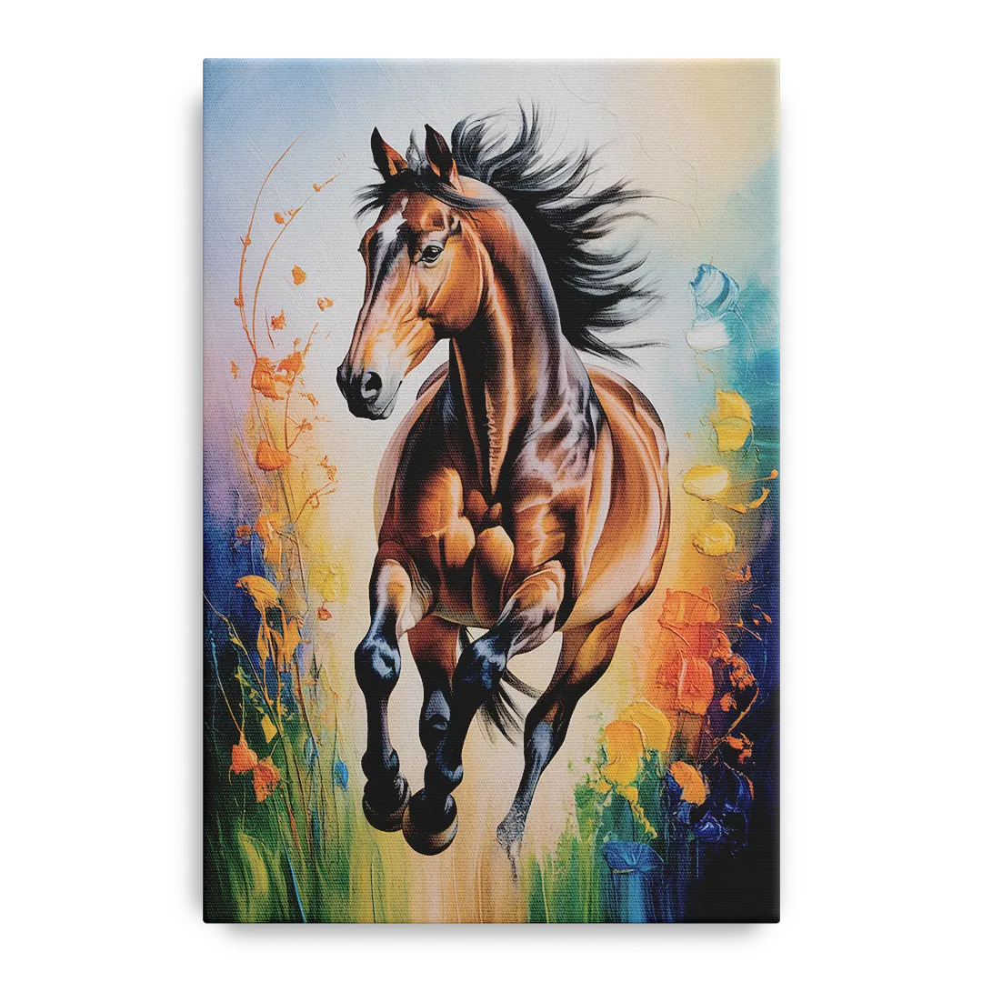 Delightful Horse Play - Canvas Wall Art