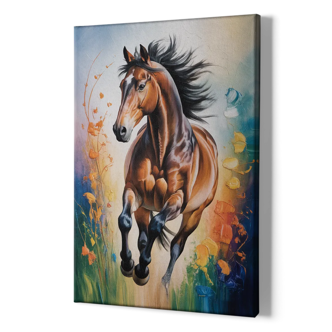 Delightful Horse Play - Canvas Print Art Sides