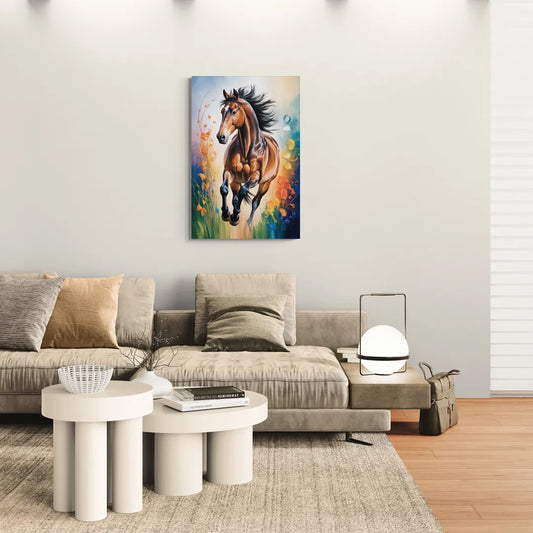 Delightful Horse Play - Canvas Wall Art Living Room