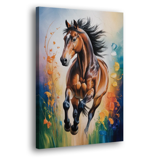 Delightful Horse Play Side - Canvas Wall Art
