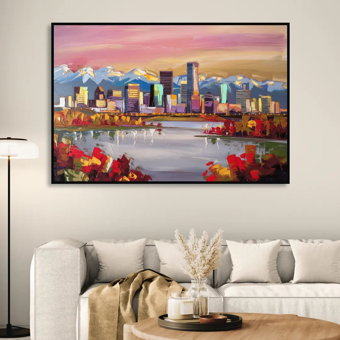 Denver Art Museum Highlights Living Room - Black Canvas Wall Art