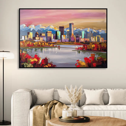 Denver Art Museum Highlights Living Room - Black Canvas Wall Art