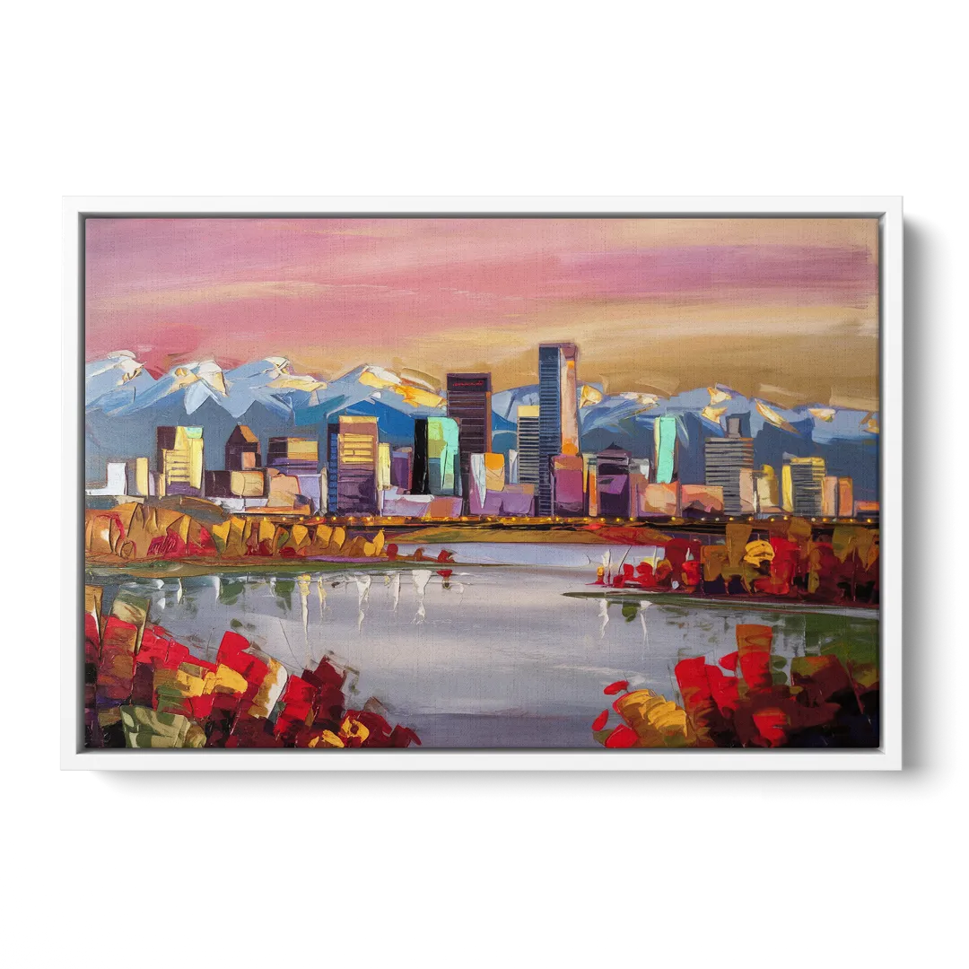 Denver Art Museum Highlights Front - White Canvas Wall Art