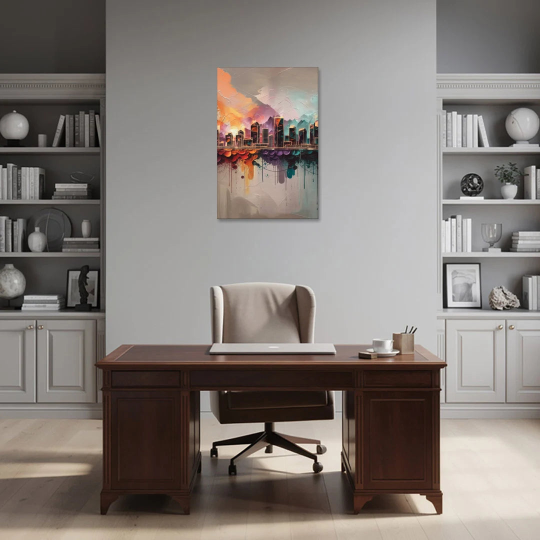 Denver Artistic Skyline - Canvas Wall Art - Office - 24x36
