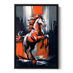 Denver Broncos Legacy - Black Framed Canvas Wall Art - Front