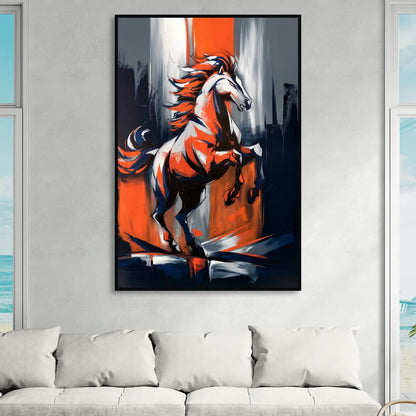 Denver Broncos Legacy Sitting Room - Black Canvas Wall Art
