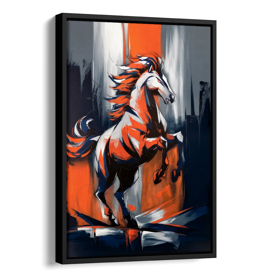 Denver Broncos Legacy Side - Black Canvas Wall Art