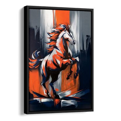 Denver Broncos Legacy Side - Black Canvas Wall Art