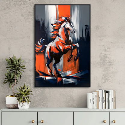 Denver Broncos Legacy Living Room - Black Canvas Wall Art