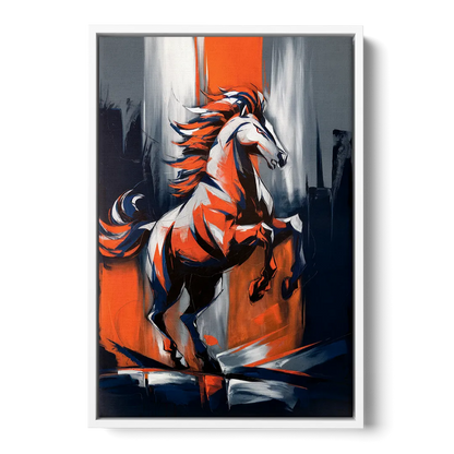 Denver Broncos Legacy Front - White Canvas Wall Art