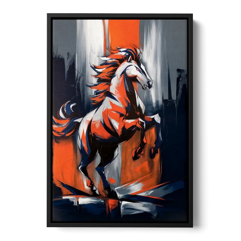 Denver Broncos Legacy Front - Black Canvas Wall Art