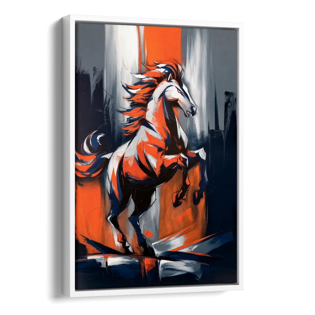 Denver Broncos Legacy Side - White Canvas Wall Art