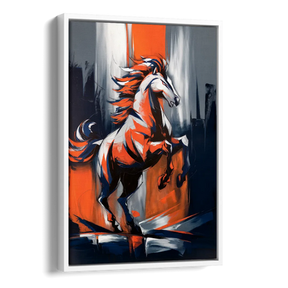 Denver Broncos Legacy Side - White Canvas Wall Art