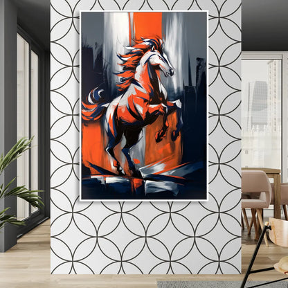 Denver Broncos Legacy Sitting Room - White Canvas Wall Art