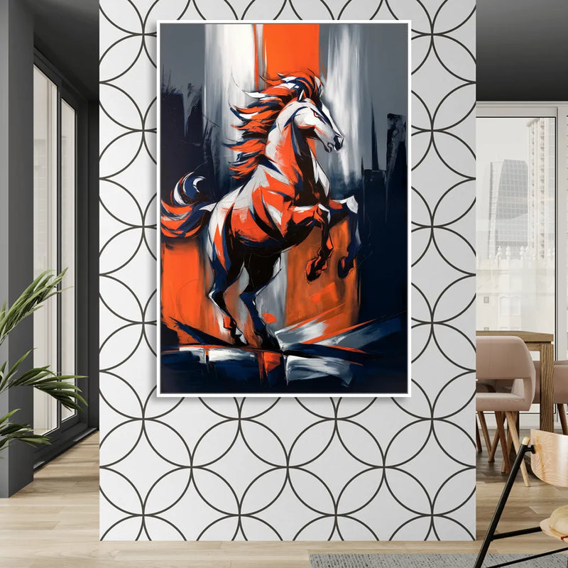 Denver Broncos Legacy Sitting Room - White Canvas Wall Art