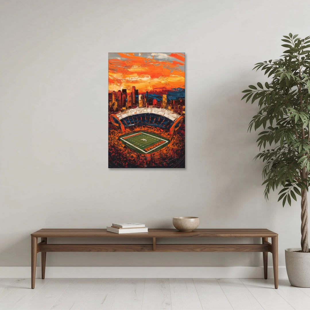 Denver Broncos Stadium - Canvas Wall Art - Coffee Table - 24x36