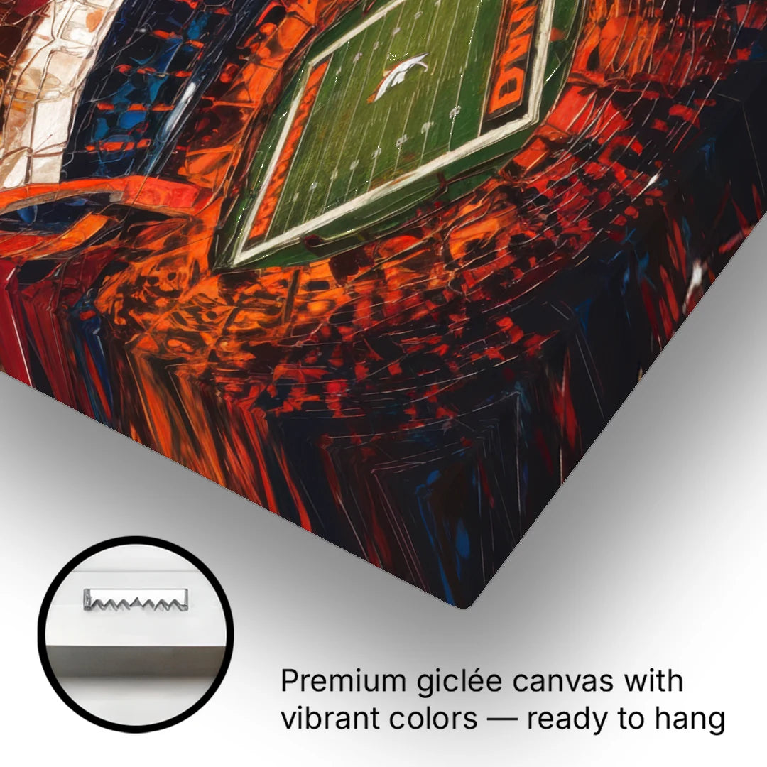 Denver Broncos Stadium - Canvas Wall Art - Gallery Wrap Corner