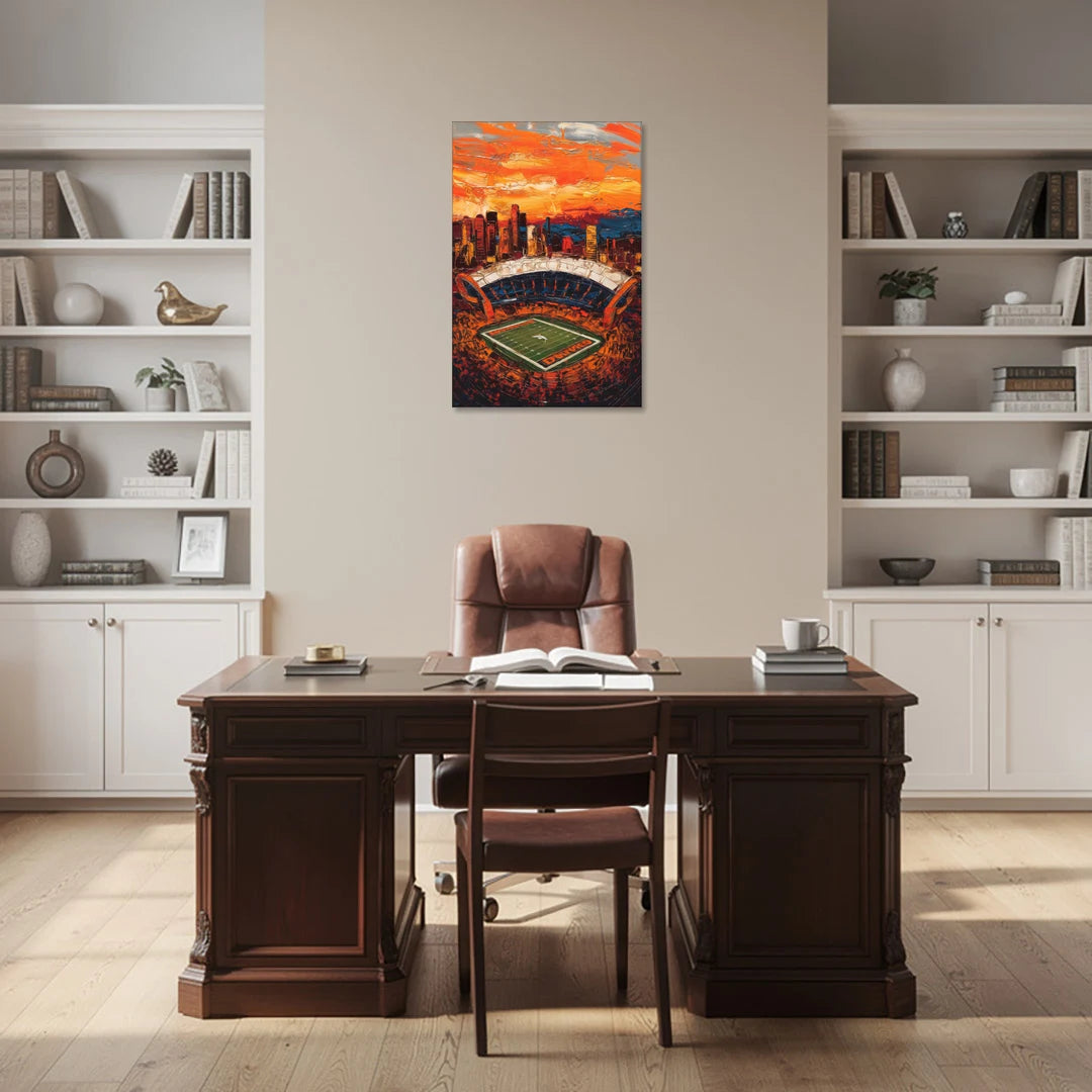 Denver Broncos Stadium - Canvas Wall Art - Office - 24x36