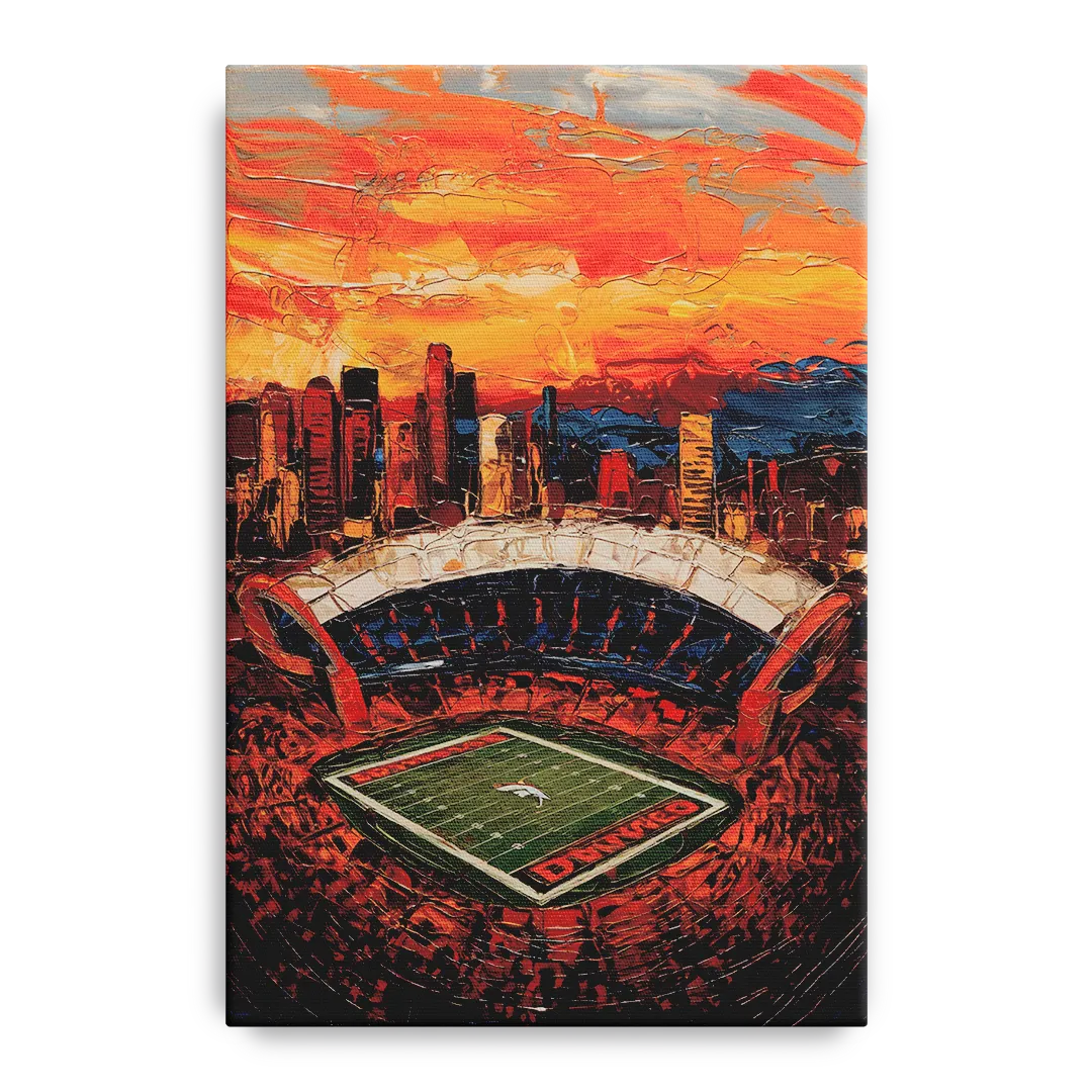 Denver Broncos Stadium Front - Canvas Wall Art