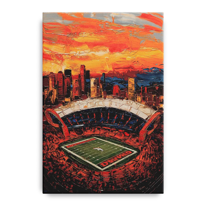 Denver Broncos Stadium Front - Canvas Wall Art