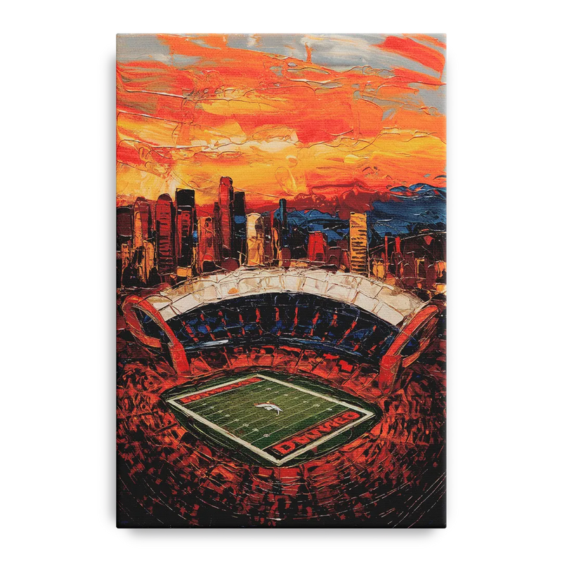 Denver Broncos Stadium Front - Canvas Wall Art