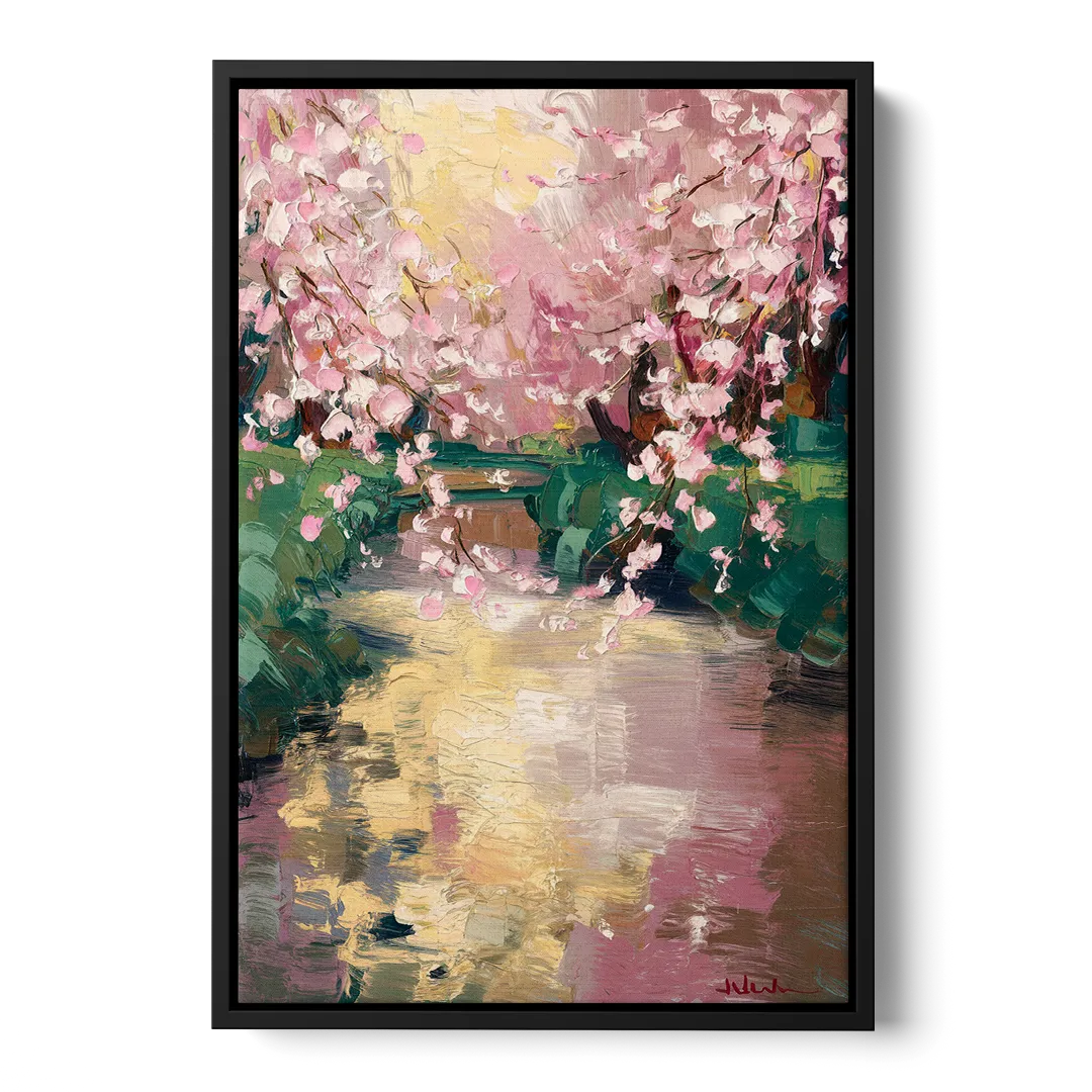 Denver Cherry Creek Charm Front - Black Canvas Wall Art