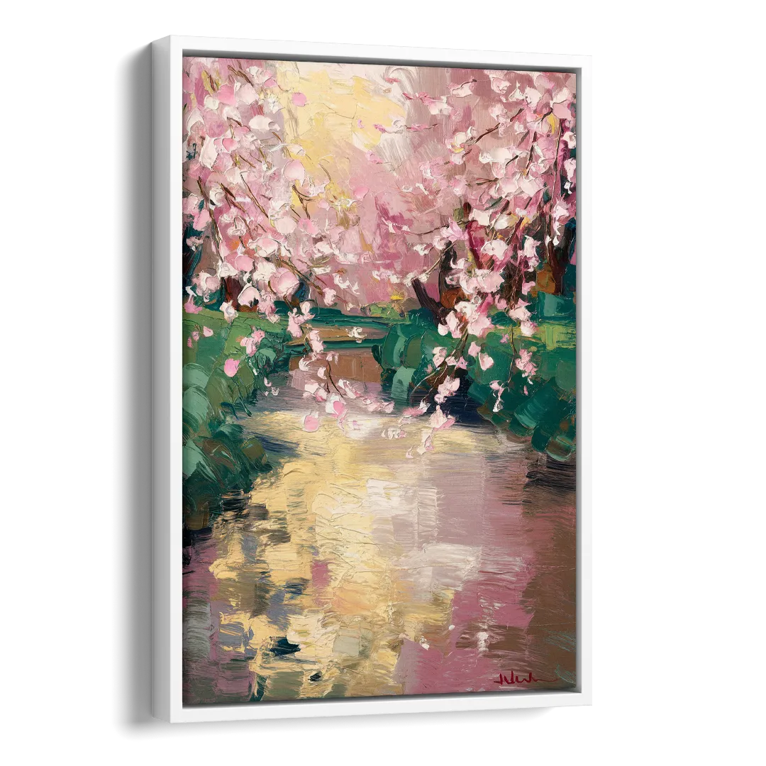 Denver Cherry Creek Charm Side - White Canvas Wall Art