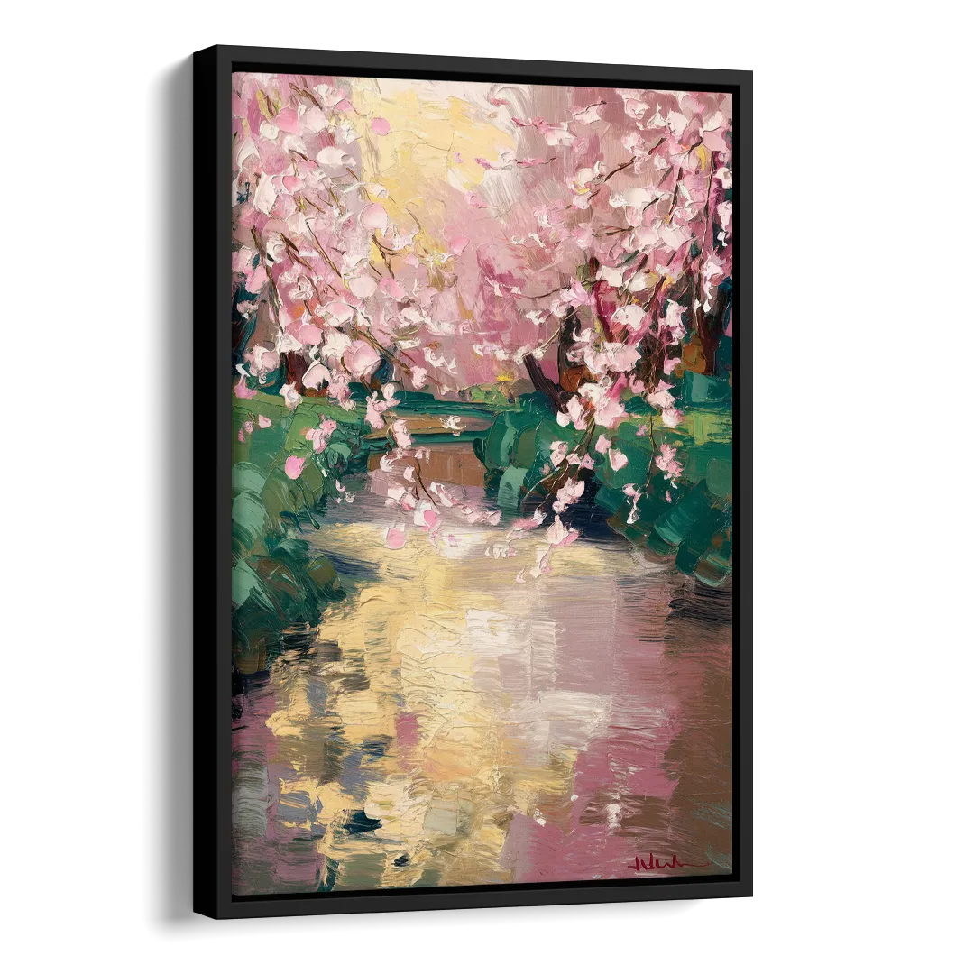 Denver Cherry Creek Charm Side - Black Canvas Wall Art