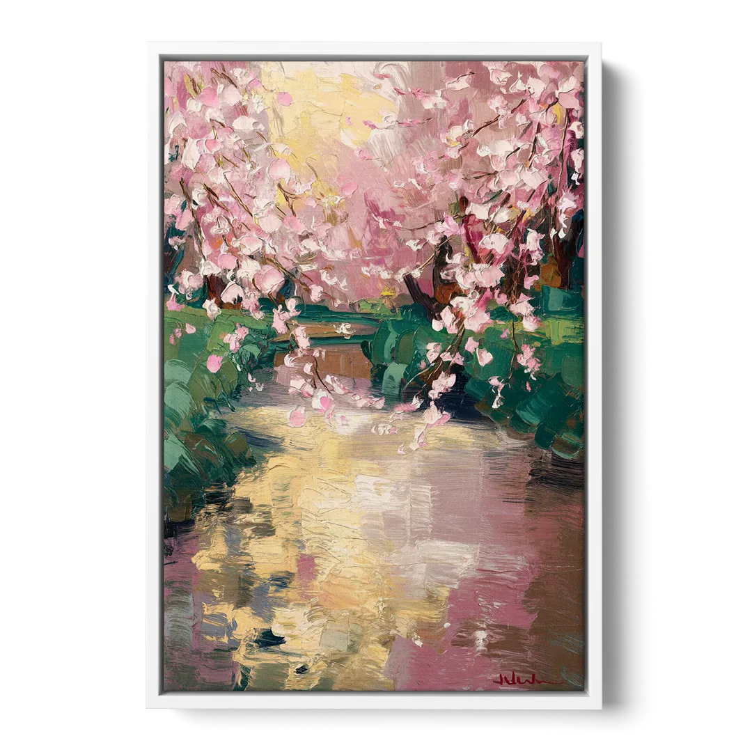 Denver Cherry Creek Charm Front - White Canvas Wall Art