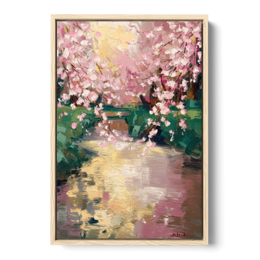 Denver Cherry Creek Charm - Oak Framed Canvas Wall Art - Front
